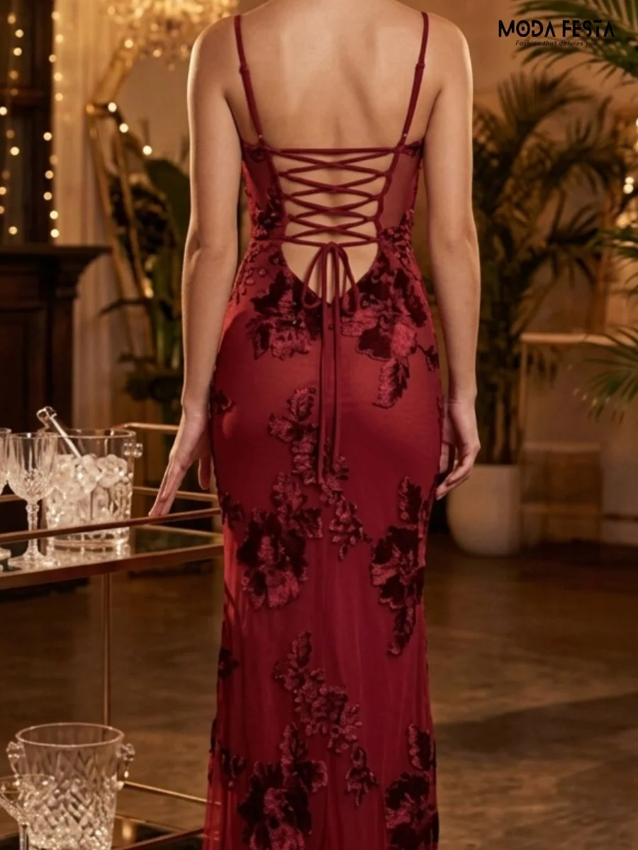 ModaFesta -crimson-flora- embroidered-evening-gown